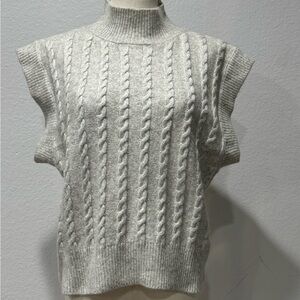 Cupcakes & Cashmere Gray Cowl Neck Sweater